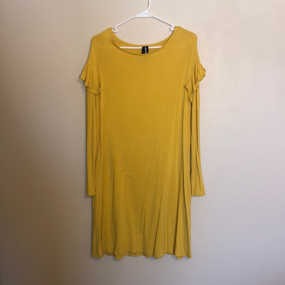 Ruffle Arm Jersey Dress